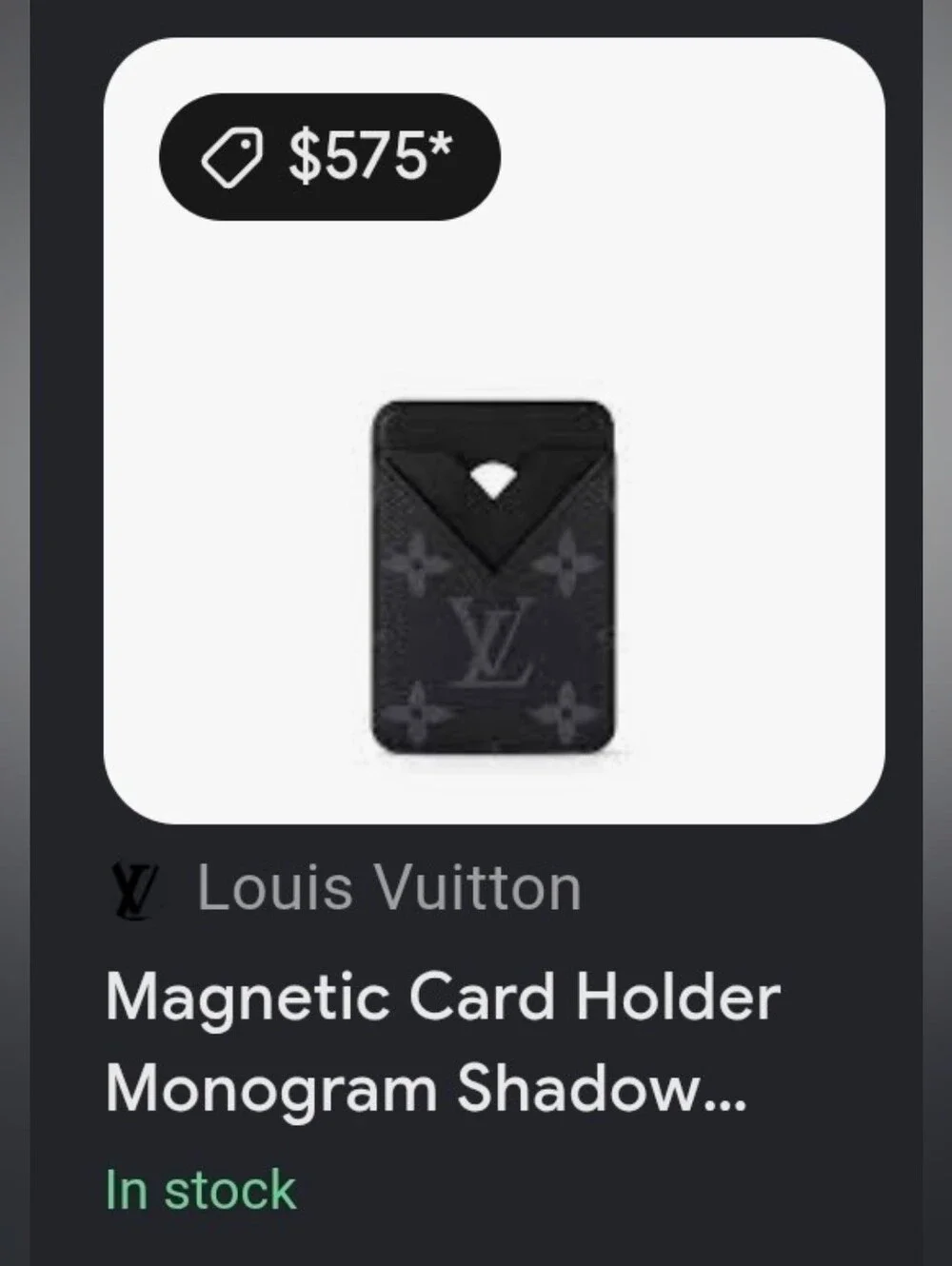 BRAND NEW! LOUIS VUITTON LV Magnetic Monogram ECLIPSE Card Holder MSRP $575.00
